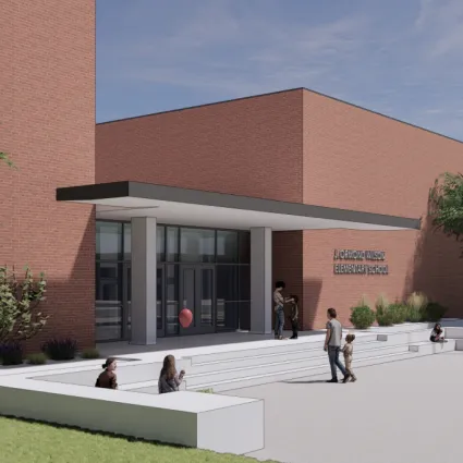 J.O. Wilson Elementary School front entrance rendering