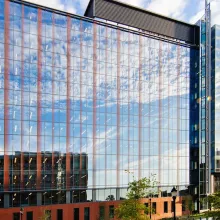 Glass and brick building