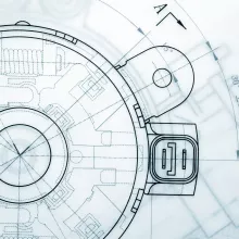 Blueprint of an unknown project - complete with angles and numbers