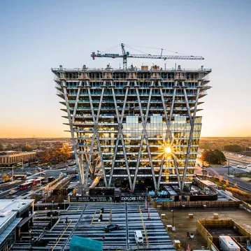 Reston Station OB1 exterior in progress 