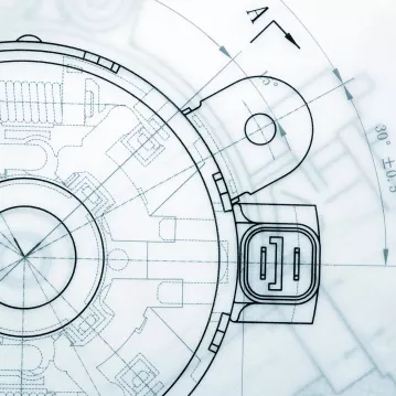 Blueprint of an unknown project - complete with angles and numbers