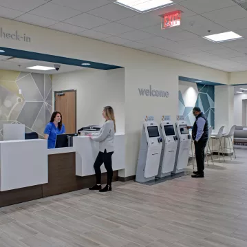 Medical check in and reception area