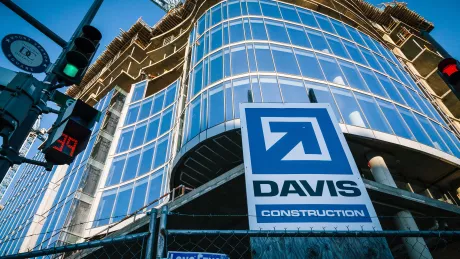 Exterior shot of a building with the DAVIS Logo prominently in front.