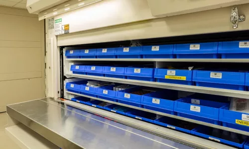 trays in a hospital pharmacy