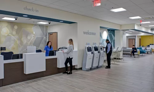 Medical check in and reception area 