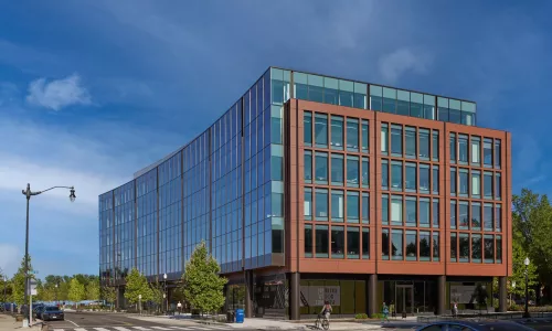 Glass and brick building during daytime