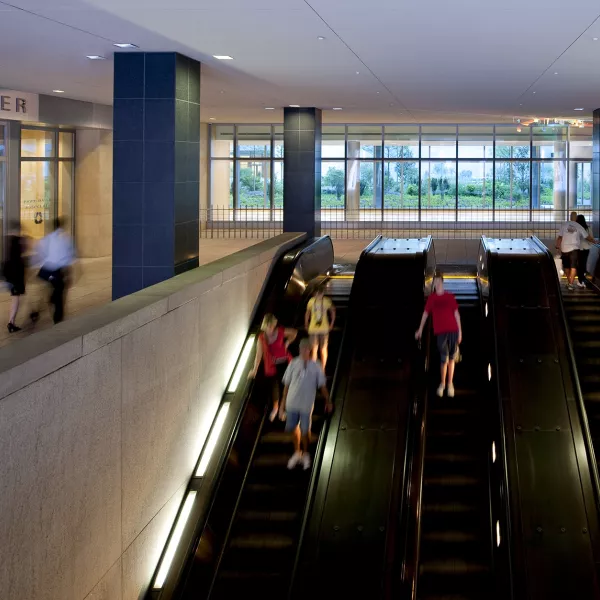 escalator with people on it