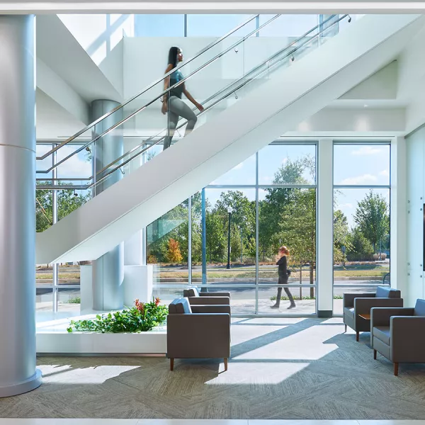 lobby with staircase