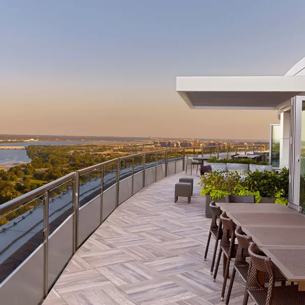 outside balcony area overlooking water