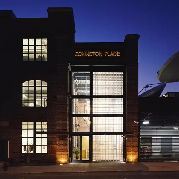 view of building at night