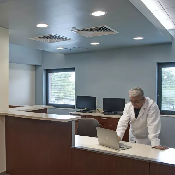 View of desk and residential care room