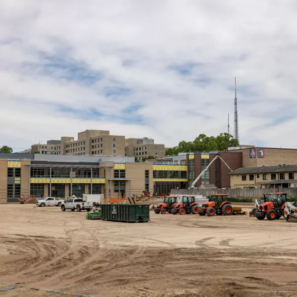 Exterior shot of construction in progress